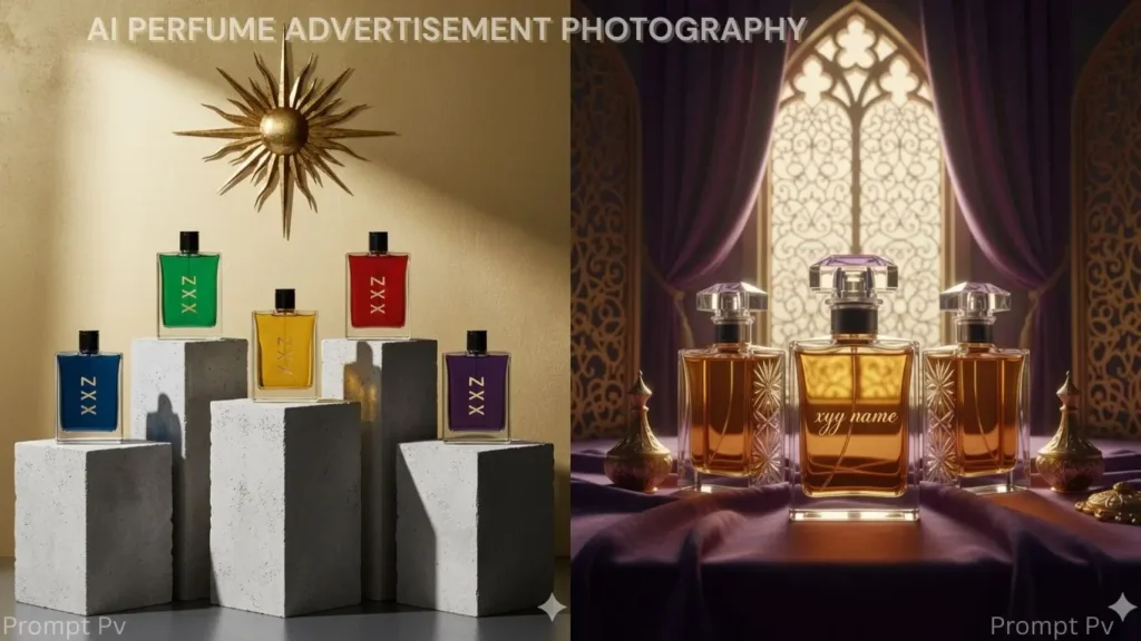 AI Multiple Perfume Advertisement Photography