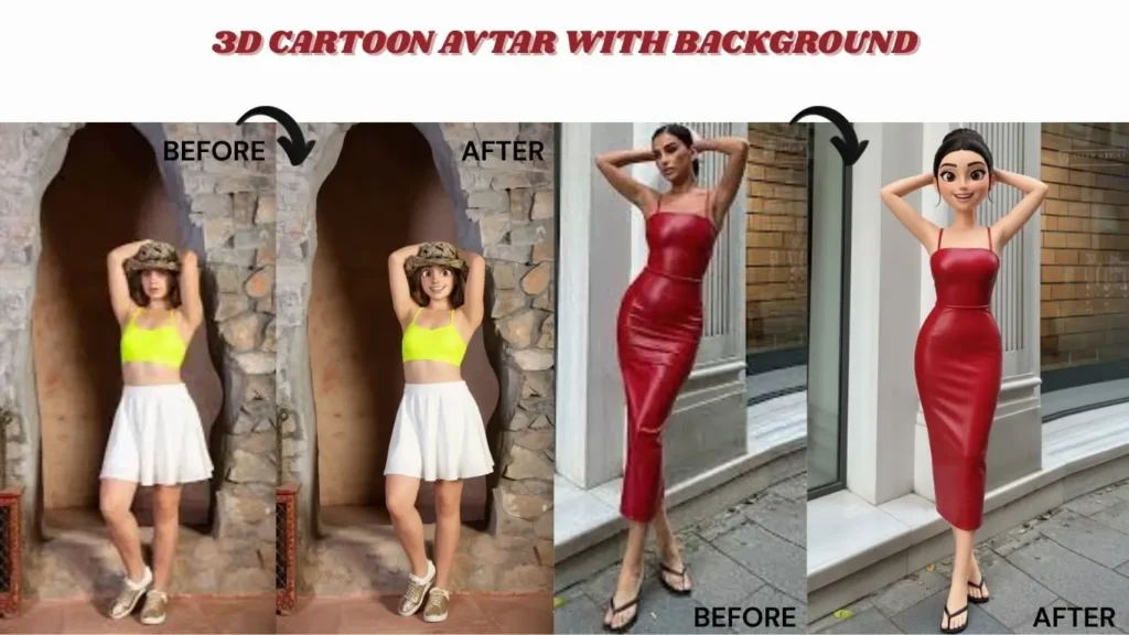 3D CARTOON AVTAR WITH BACKGROUND