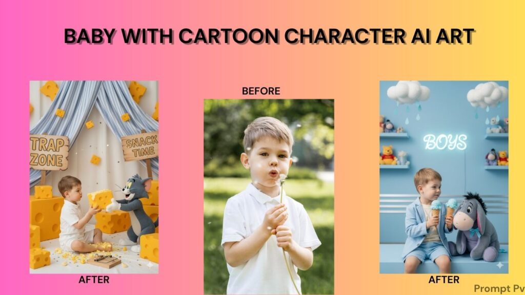 Baby with Cartoon Character AI Art (1)
