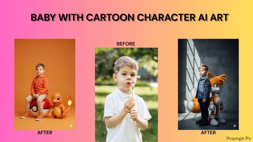 Baby with Cartoon Character AI Art (2)
