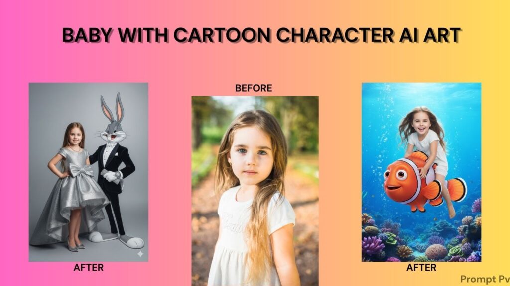 Baby with Cartoon Character AI Art (4)