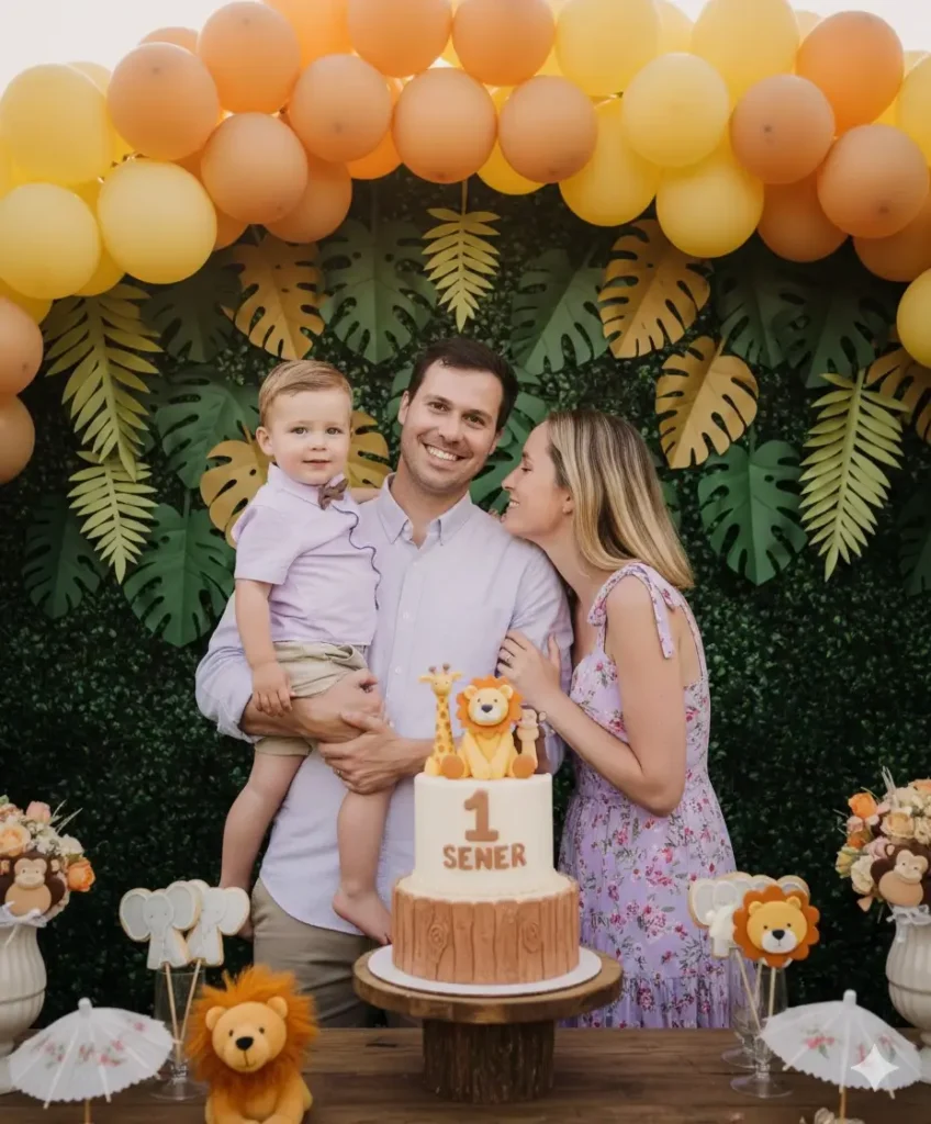 Jungle Safari Baby Birthday Theme Photoshoot3