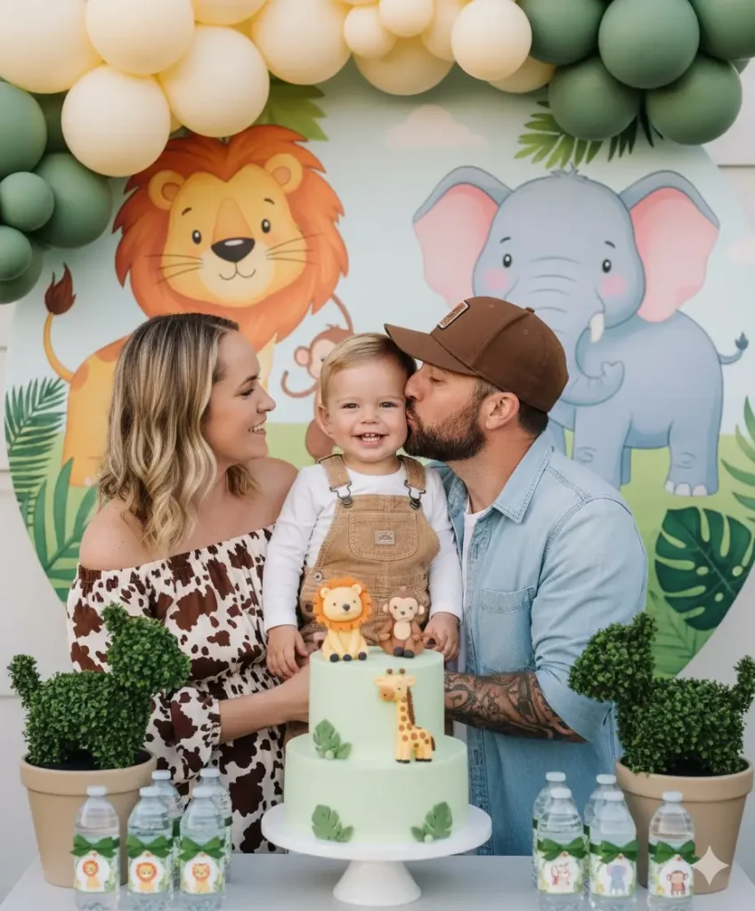 Jungle Safari Baby Birthday Theme Photoshoot5