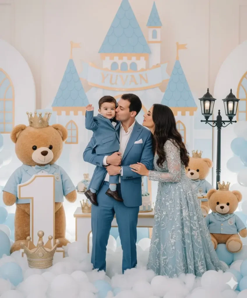 Teddy Character Baby Birthday Theme